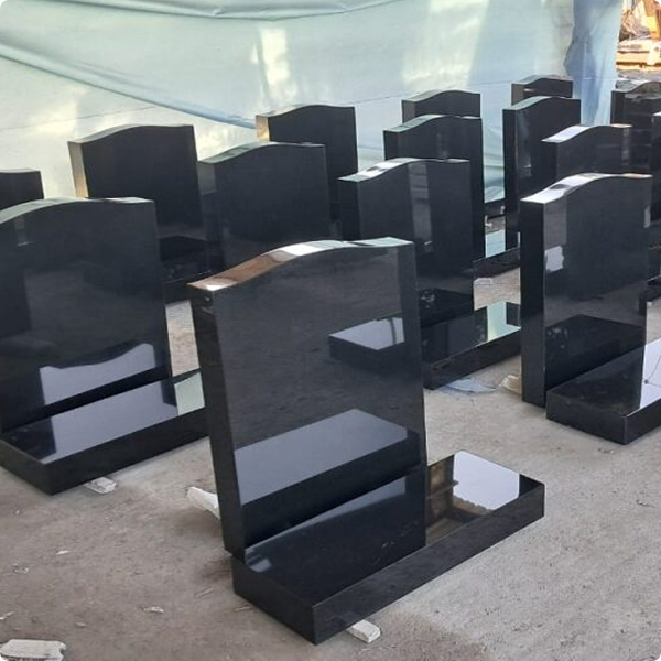 black granite ogee headstones